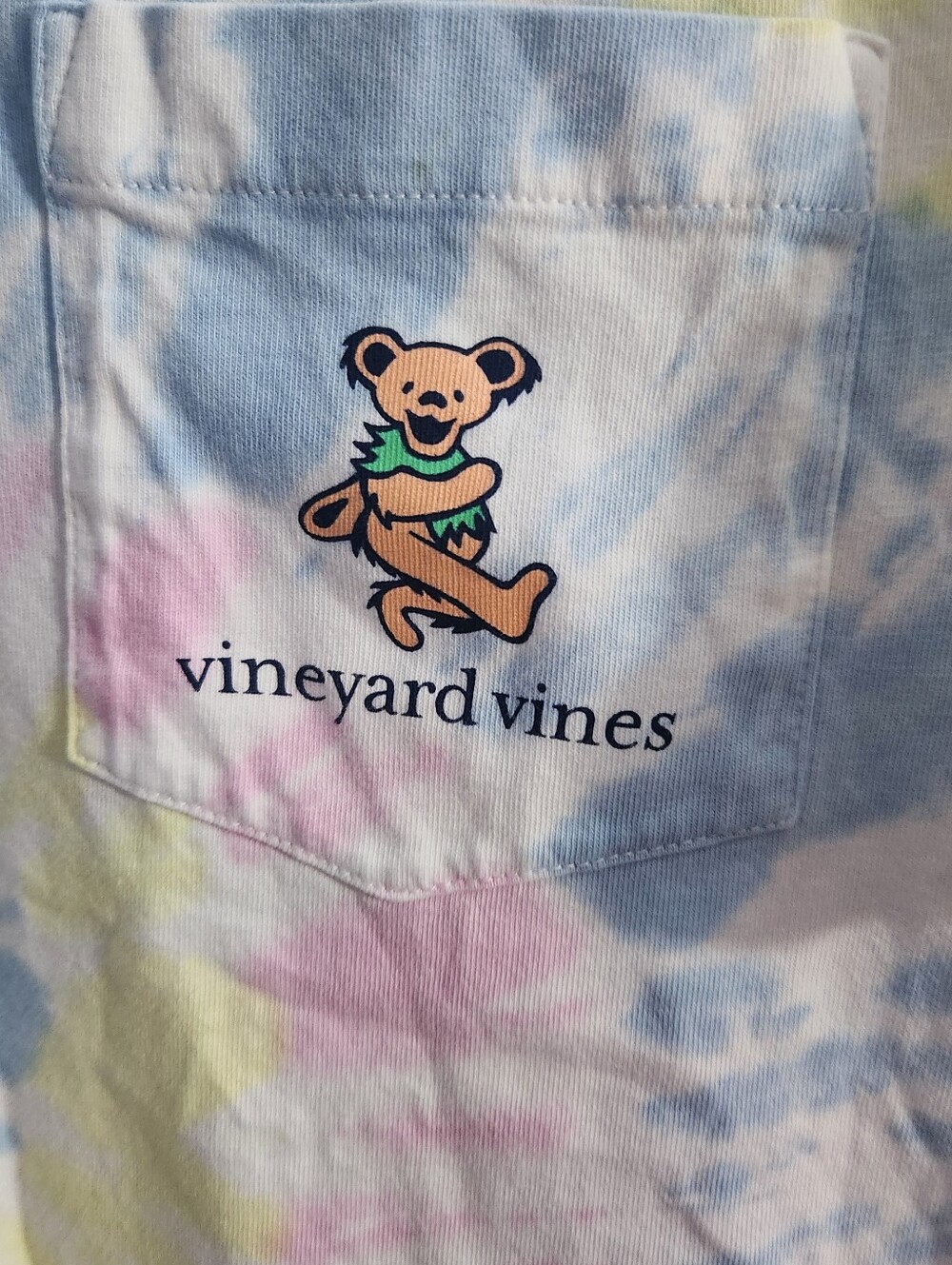 Vineyard Vines Tie Dye Tee Grateful Dead Dancing Bear Graphic